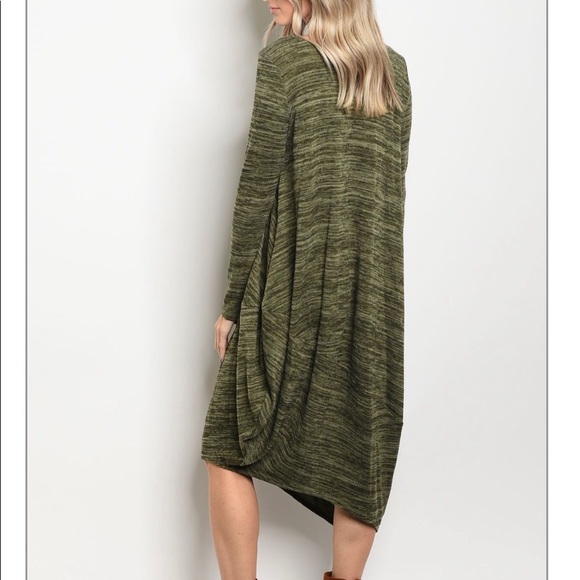 Army Green Tunic Dress - Picture 2 of 6